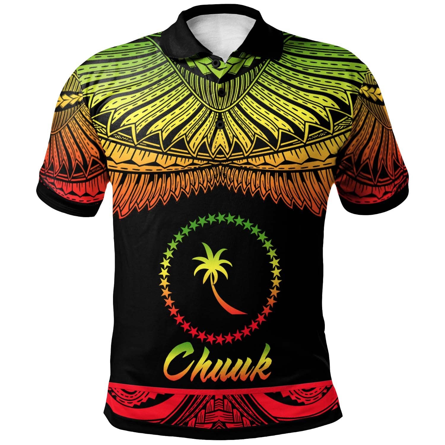 Chuuk Polo Shirt Polynesian Tattoo Reggae Version Unisex Reggae - Polynesian Pride