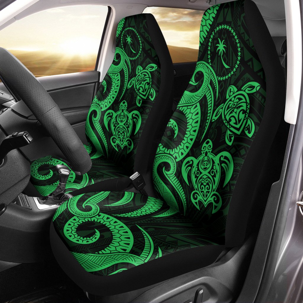 Chuuk Car Seat Covers - Green Tentacle Turtle Universal Fit Green - Polynesian Pride