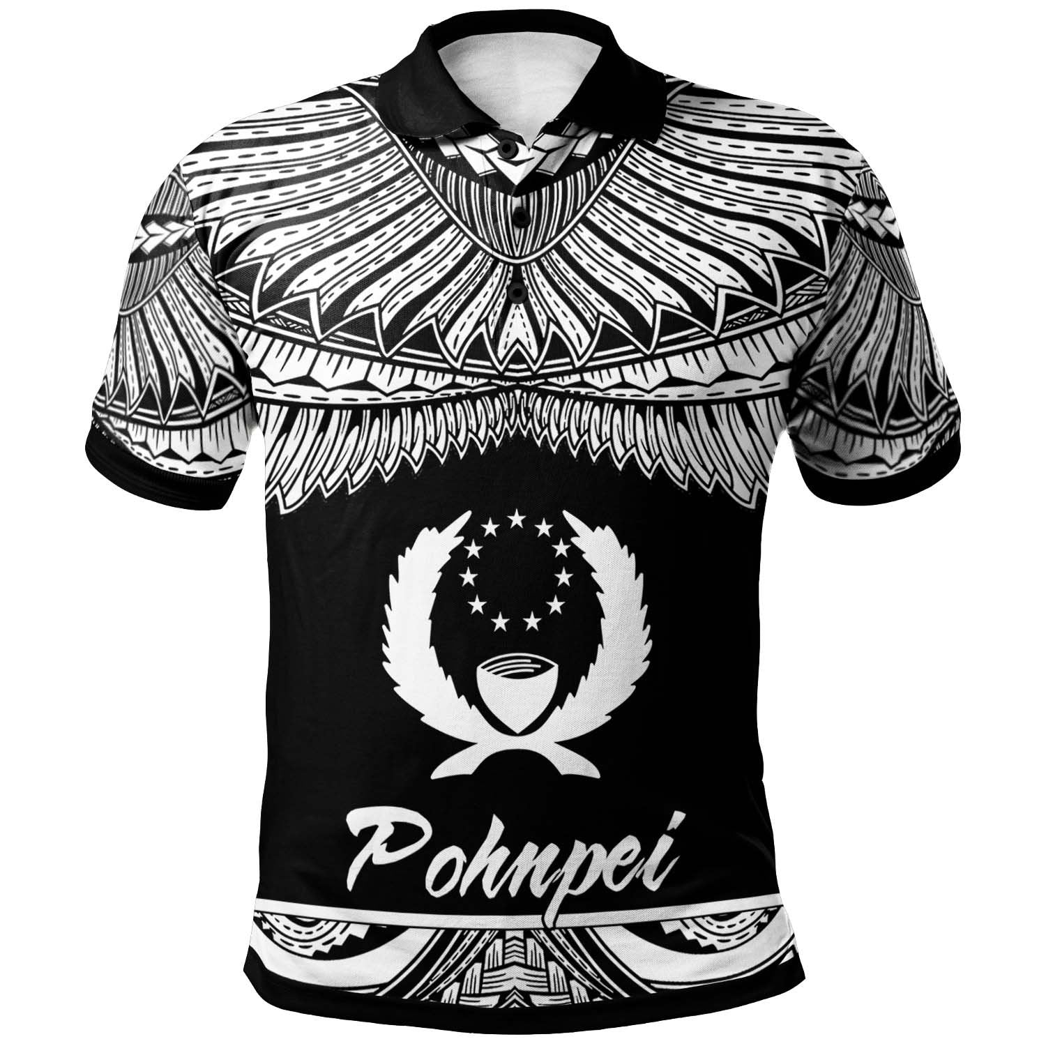 Pohnpei Polo Shirt Polynesian Tattoo White Version Unisex White - Polynesian Pride