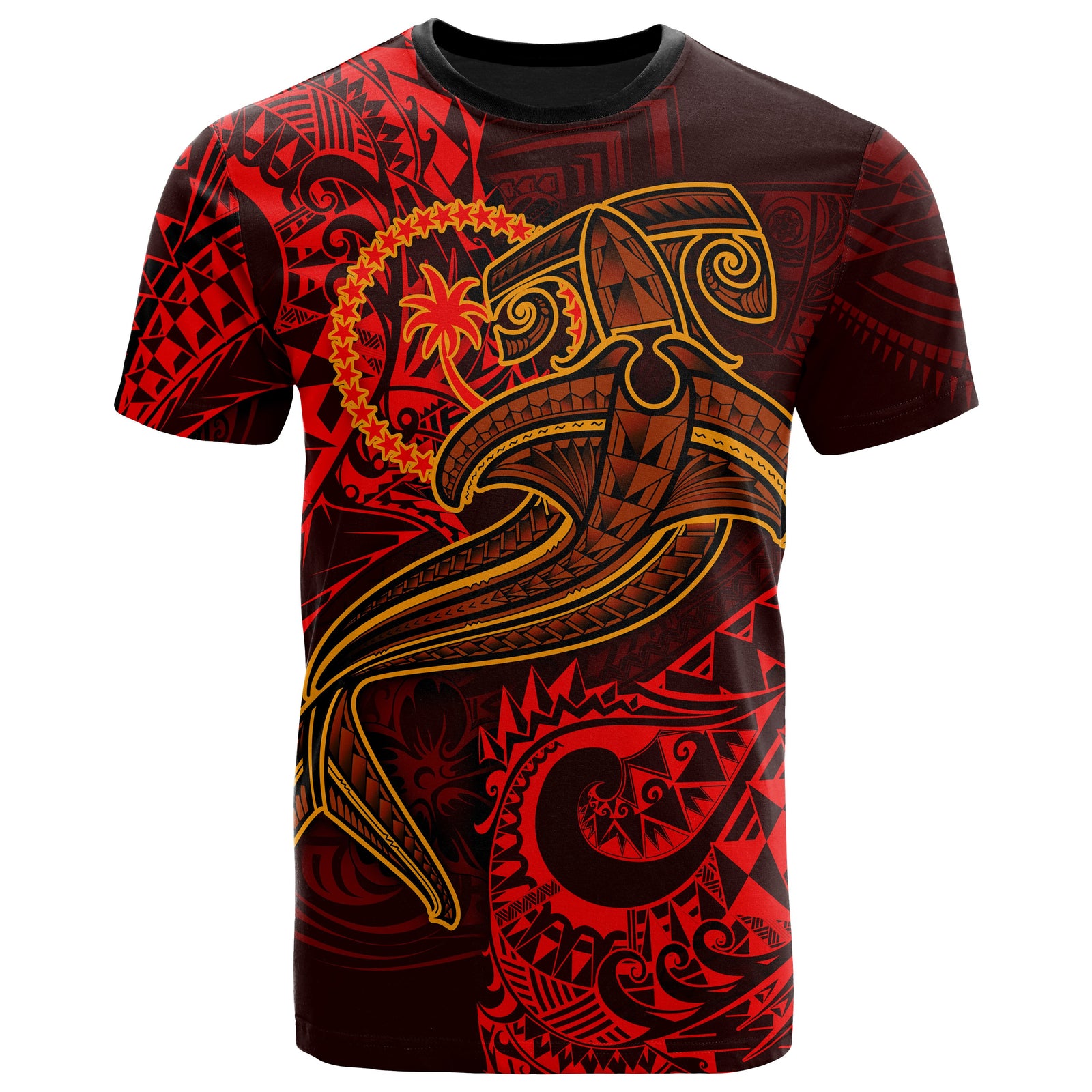 Chuuk T Shirt Red Shark Polynesian Tattoo Unisex Red - Polynesian Pride