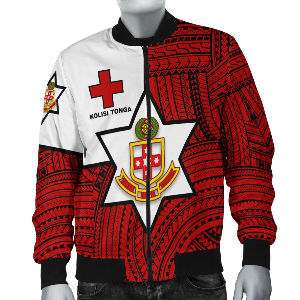 Kolisi Tonga Bomber Jacket - Mate Ma'a Tonga Red Original - LT20 Black Unisex - Polynesian Pride