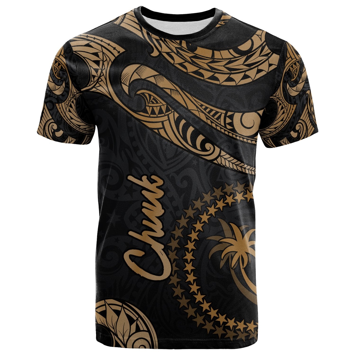 Chuuk Micronesia T Shirt Polynesian Tattoo Gold Version Unisex Art - Polynesian Pride