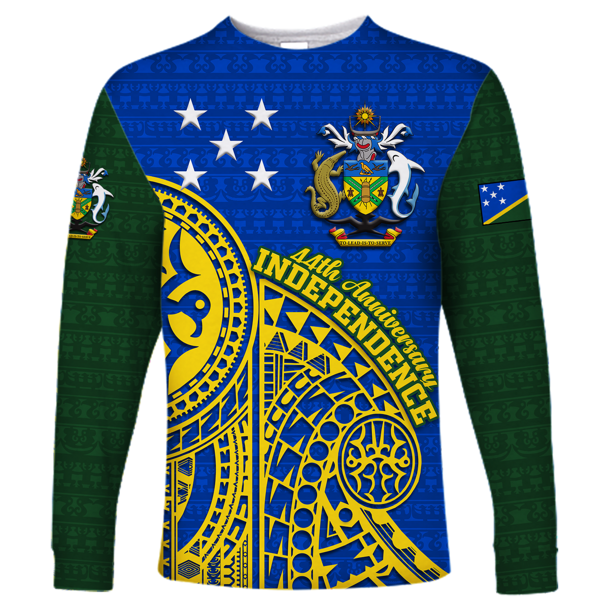 Solomon Islands Independence Anniversary 44th Years Long Sleeve Shirt - LT12 Unisex Blue - Polynesian Pride