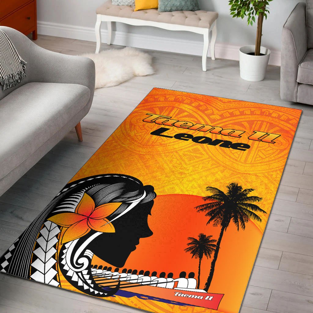 American Samoa Area Rug - Taema II Leone Yellow - Polynesian Pride