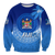 (Custom Personalised) Fiji Tapa Tribal Coconut Tree Sweatshirt - LT12 Unisex Blue - Polynesian Pride