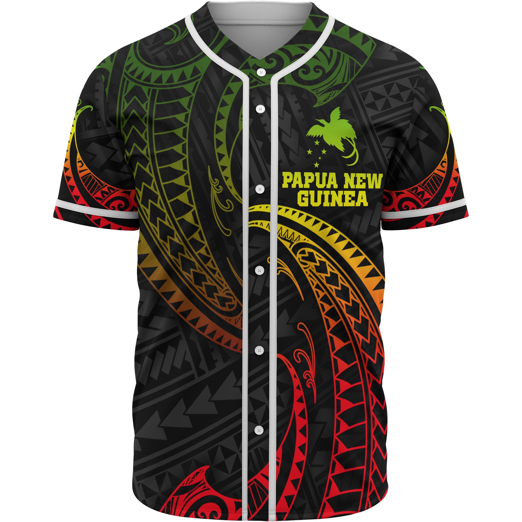 Papua New Guinea Polynesian Baseball Shirt - Reggae Tribal Wave Unisex Reggae - Polynesian Pride