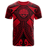 FSM T Shirt Red Seal with Polynesian Tattoo Unisex Red - Polynesian Pride