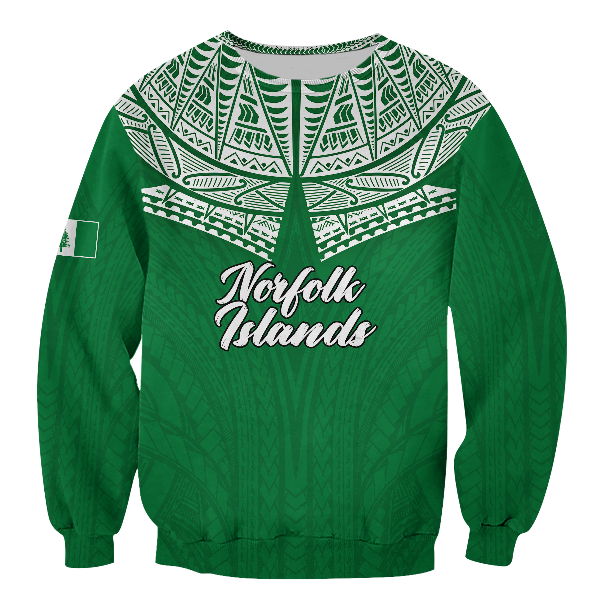 Norfolk Islands Pine Tree Sweatshirt - LT12 Unisex Green - Polynesian Pride