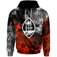 Guam Polynesian Hoodie Vintage Polynesian Unisex Red - Polynesian Pride