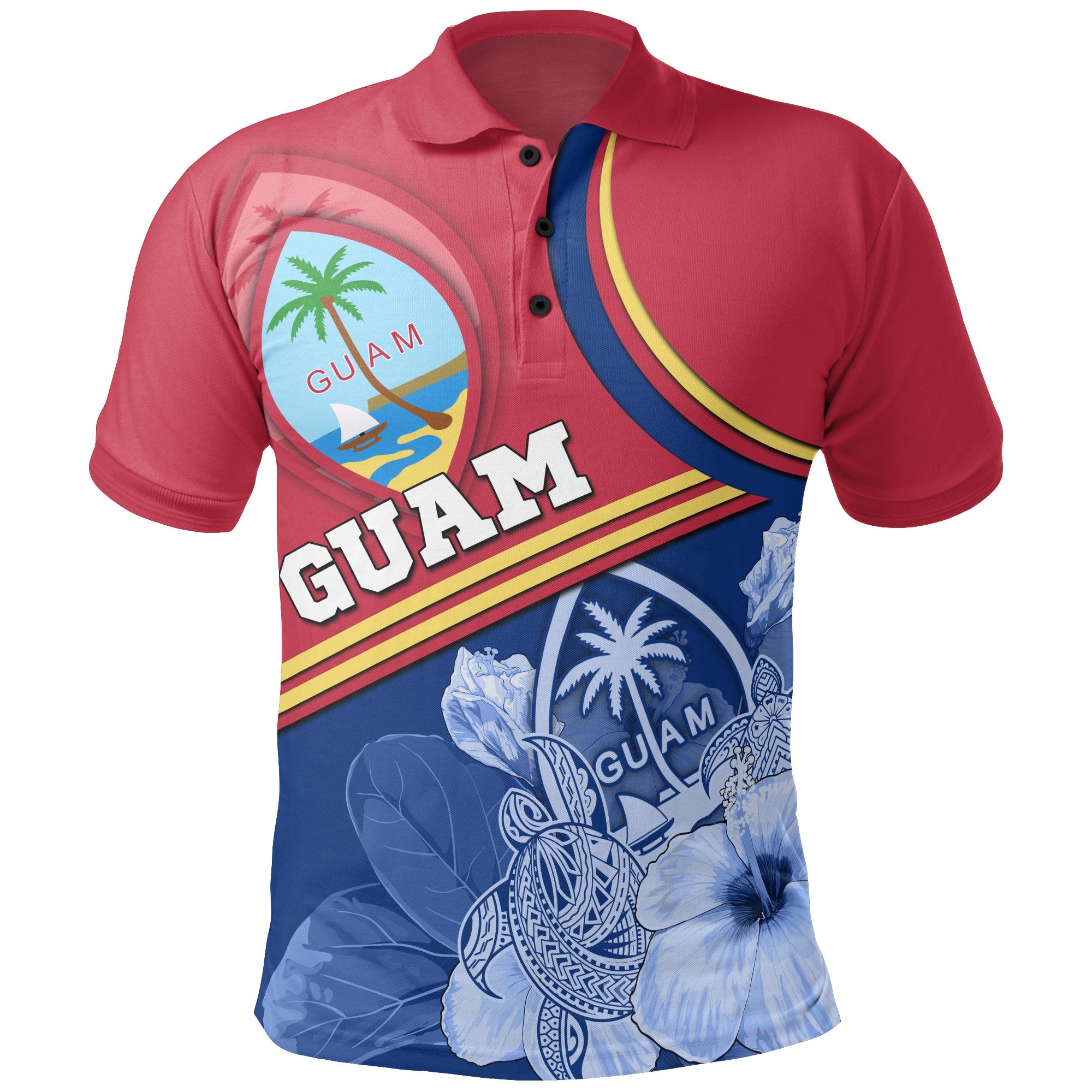 Guam Polynesian Polo Shirt Land of the Chamorros Unisex Blue - Polynesian Pride