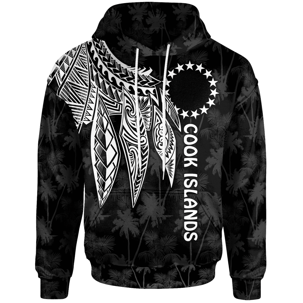 Cook Islands Hoodie Polynesian Wings (White) Unisex White - Polynesian Pride