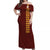 Castle High School Tattoo Tribal Off Shoulder Dress Ver01 - LT12 Long Dress Orange - Polynesian Pride