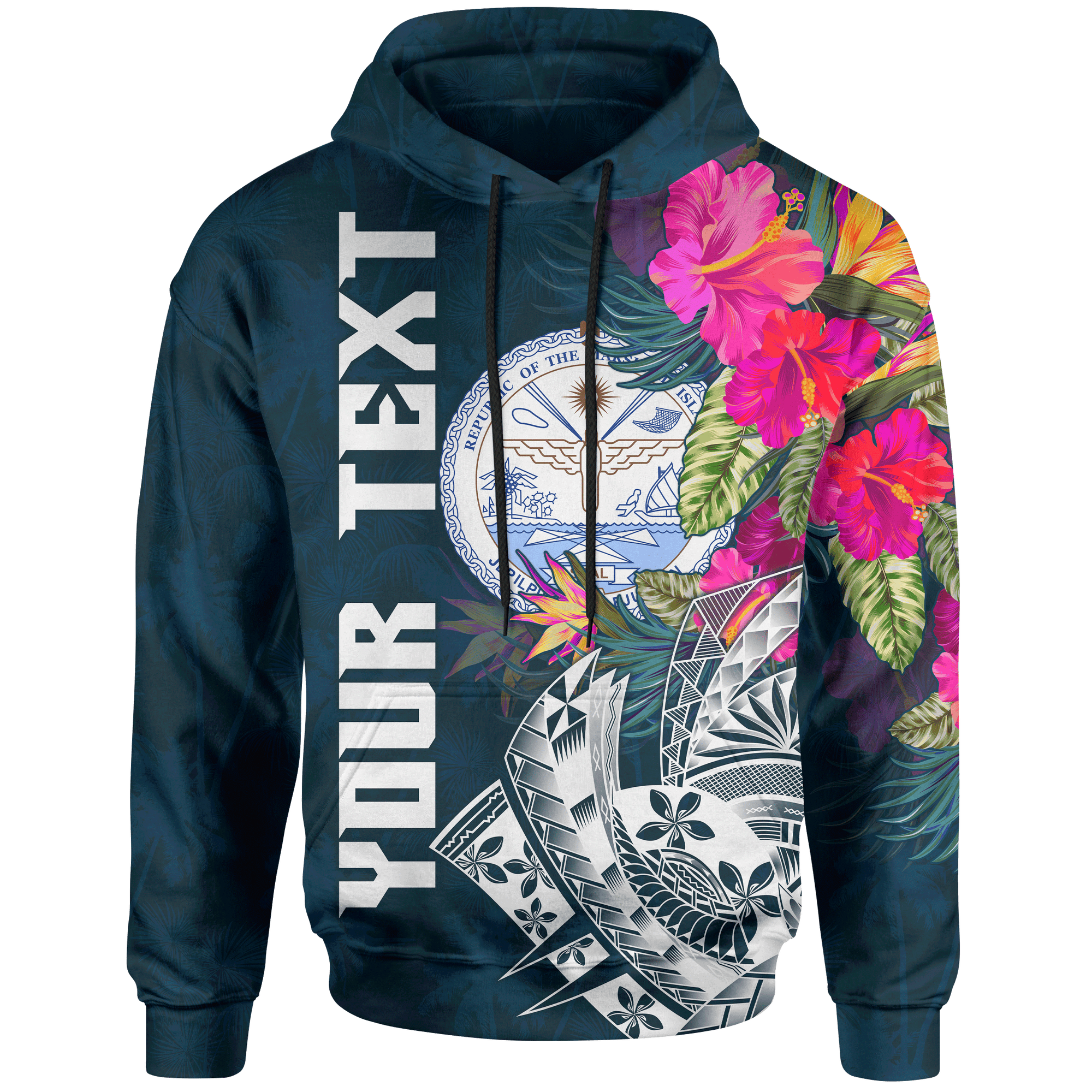 Marshall Islands Custom Hoodie Summer Vibes Unisex Blue - Polynesian Pride