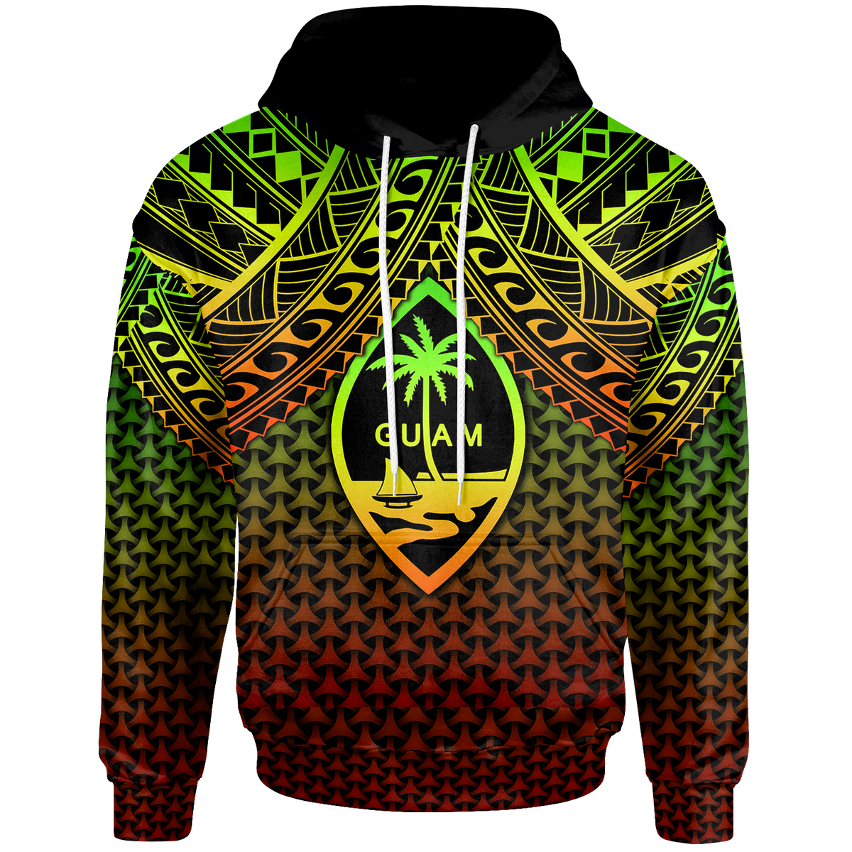 Polynesian Guam Hoodie Reggae Vintage Polynesian Patterns Unisex Reggae - Polynesian Pride