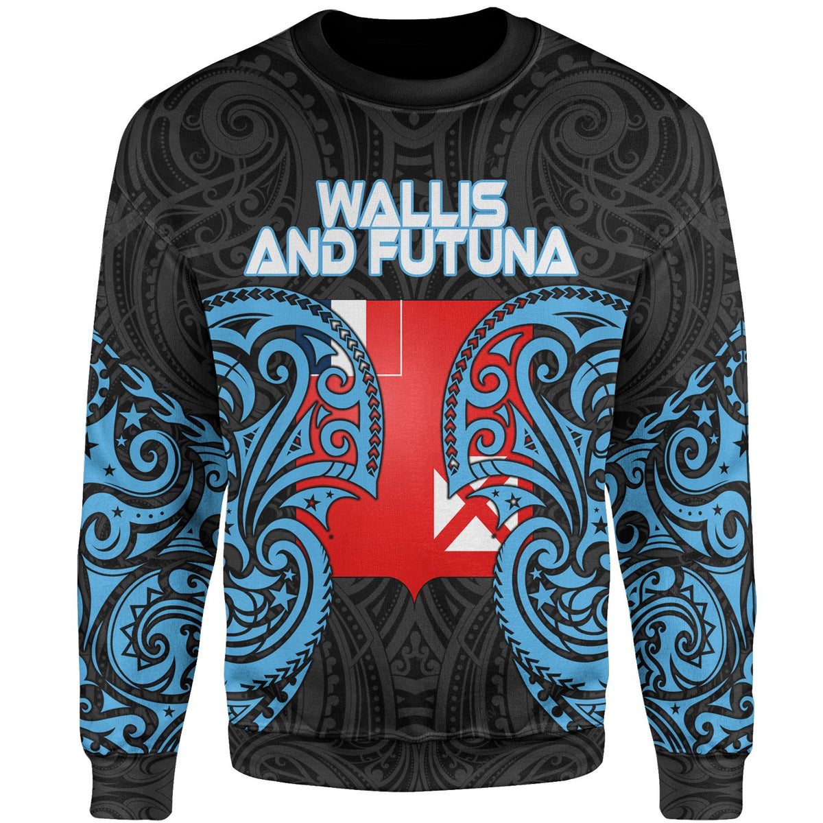 Wallis and Futuna Polynesian Sweater - Spirit Style Blue Unisex Blue - Polynesian Pride