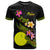 Palau Polynesian T Shirt Plumeria Tribal Unisex Black - Polynesian Pride