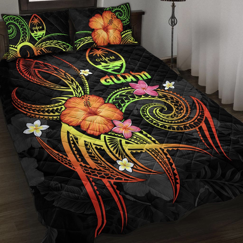 Guam Polynesian Quilt Bed Set - Legend of Guam (Reggae) Art - Polynesian Pride