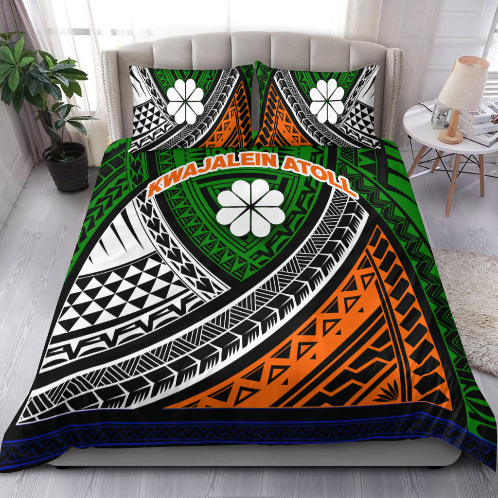 Kwajalein Atoll Tribal Pattern Bedding Set - LT12 Bedding Set Green - Polynesian Pride