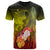 Yap T Shirt Humpback Whale with Tropical Flowers (Yellow) Unisex Yellow - Polynesian Pride