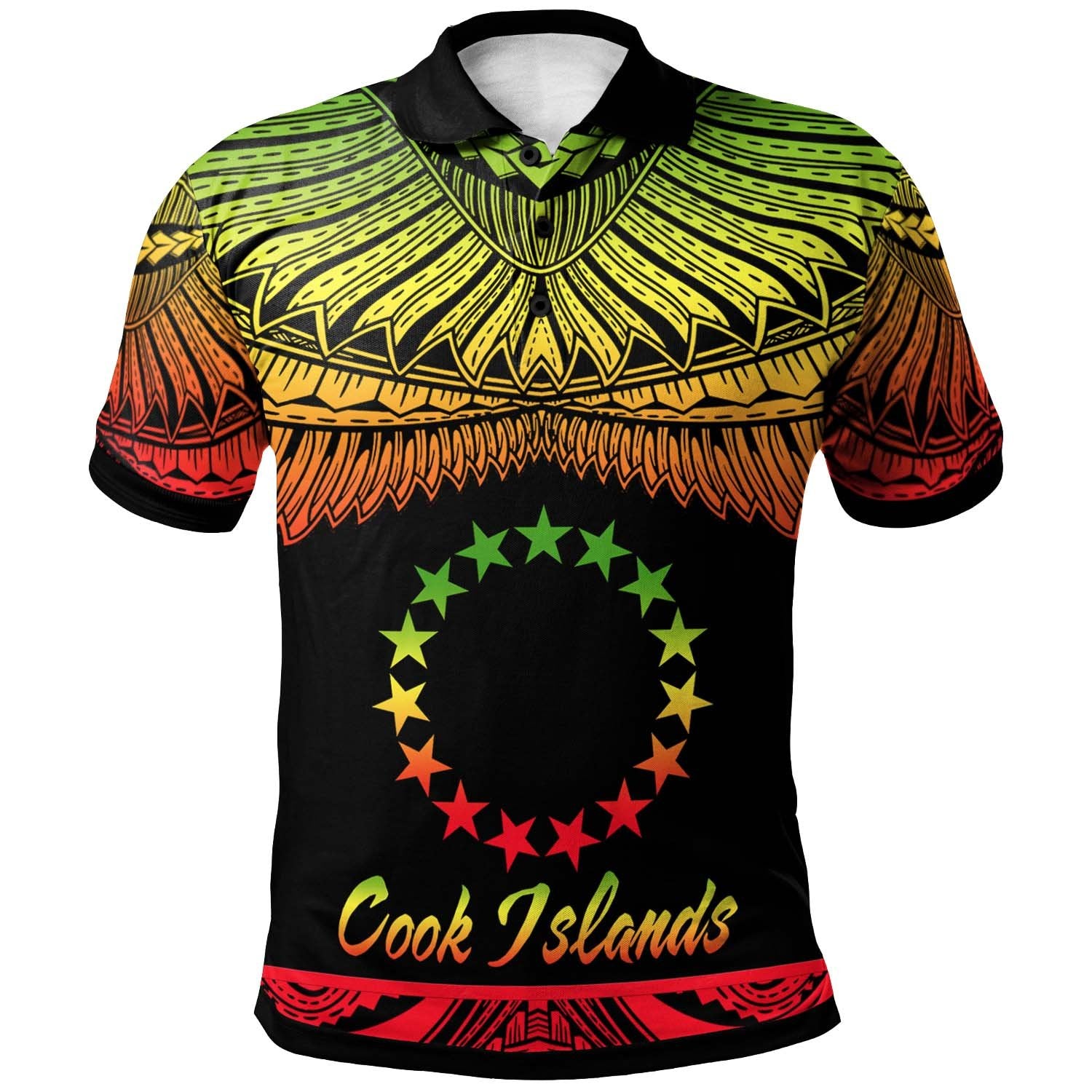 Cook Islands Polo Shirt Polynesian Tattoo Reggae Version Unisex Reggae - Polynesian Pride