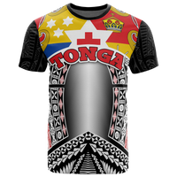 Tonga T Shirt Tonga Coat of Arms Space Style Unisex Black - Polynesian Pride