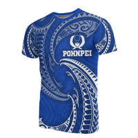 Pohnpei Micronesia All Over T Shirt Blue Tribal Wave Unisex Blue - Polynesian Pride