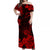 Hawaii Off Shoulder Long Dress Polynesia Red Cool Shaka Sign LT13 Women Red - Polynesian Pride