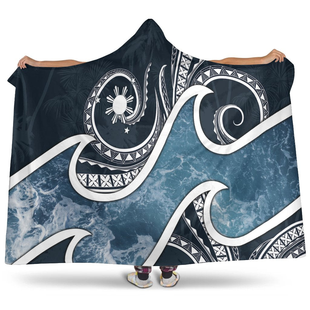 The Philippines Hooded Blanket - Ocean Style Hooded Blanket Blue - Polynesian Pride