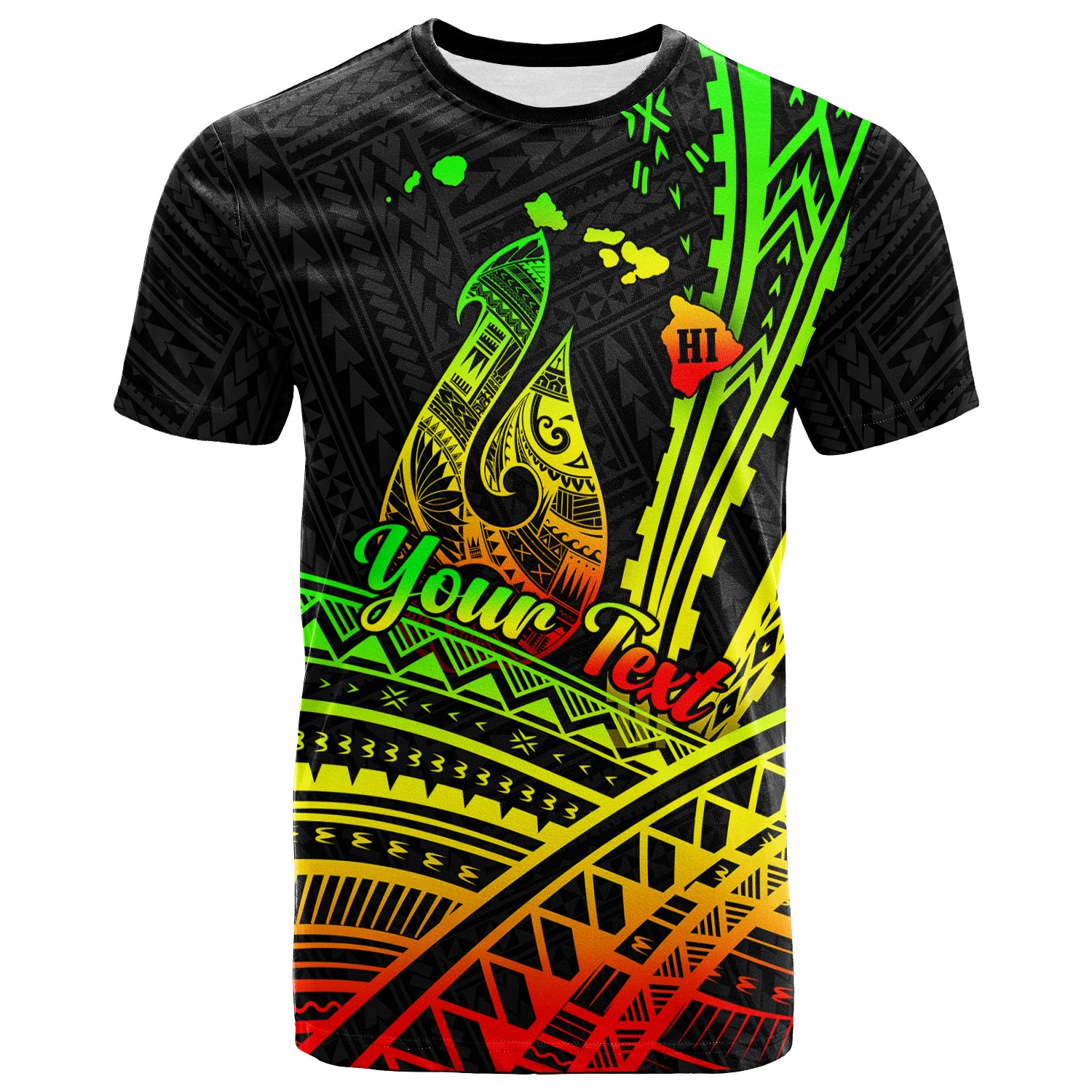 Custom Hawaii Fish Hook Polynesian Tribal Reggae T Shirt LT12 Unisex Reggae - Polynesian Pride