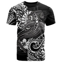 Tahiti T Shirt White Shark Polynesian Tattoo Unisex White - Polynesian Pride