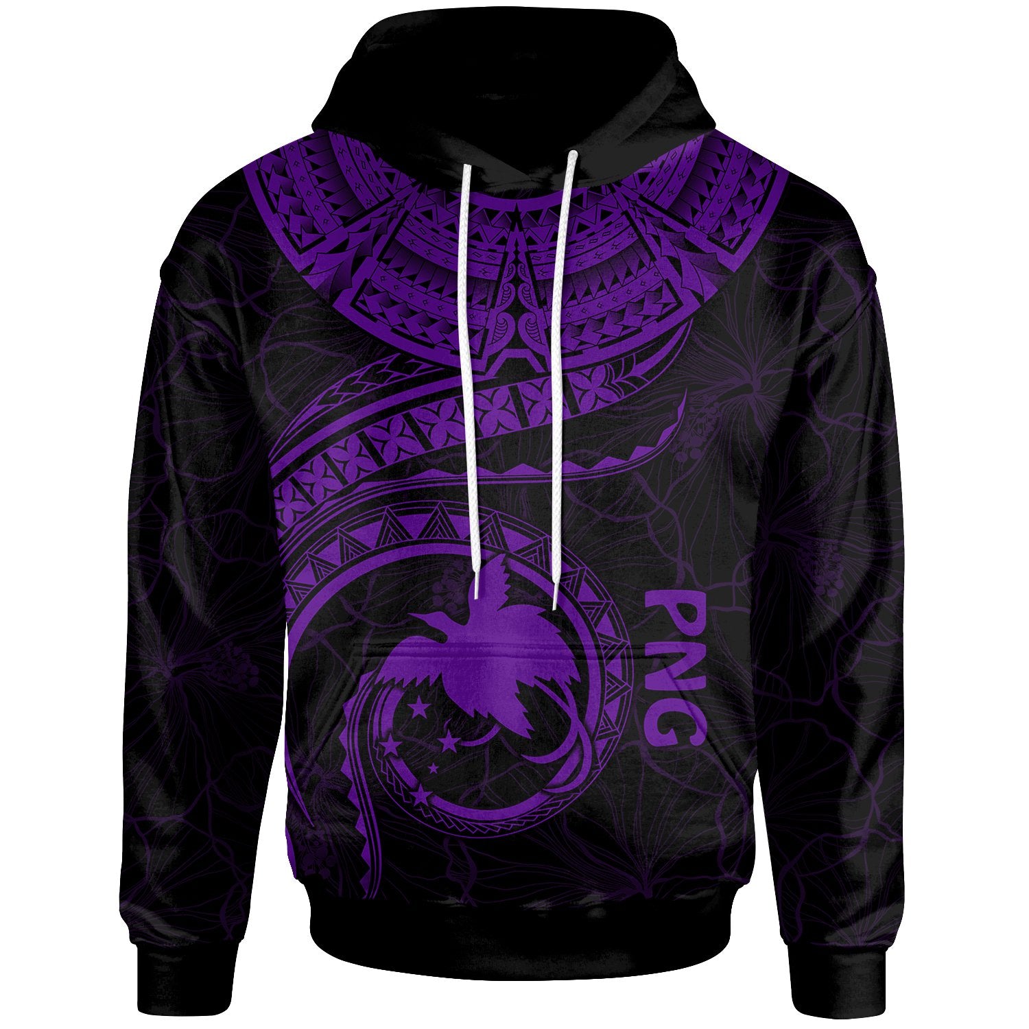 Papua New Guinea Polynesian Hoodie Papua New Guinea Waves (Purple) Unisex Purple - Polynesian Pride