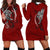 Hawaii Kanaka Maoli Hoodie Dress - Abstract Style Red - Polynesian Pride