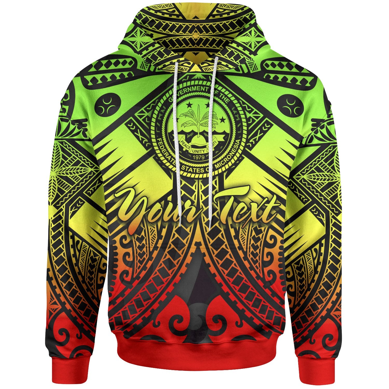 Fsm Custom Hoodie Reggae Seal with Polynesian Tattoo Unisex Reggae - Polynesian Pride