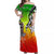 (Custom Personalised) Polynesian Off Shoulder Long Dress Be Loved Rasta Colors LT13 Long Dress Rasta - Polynesian Pride