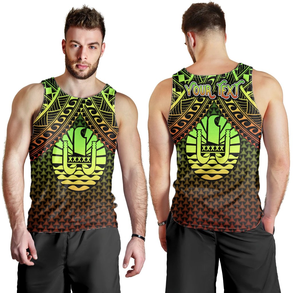 Polynesian Tahiti Personalised Men's Tank Top - Reggae Vintage Polynesian Patterns Reggae - Polynesian Pride