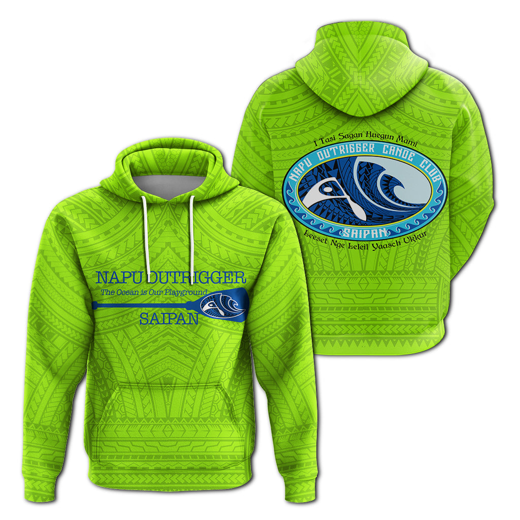 NAPU Outrigger Canoe Club Hoodie LT12 Unisex Green - Polynesian Pride