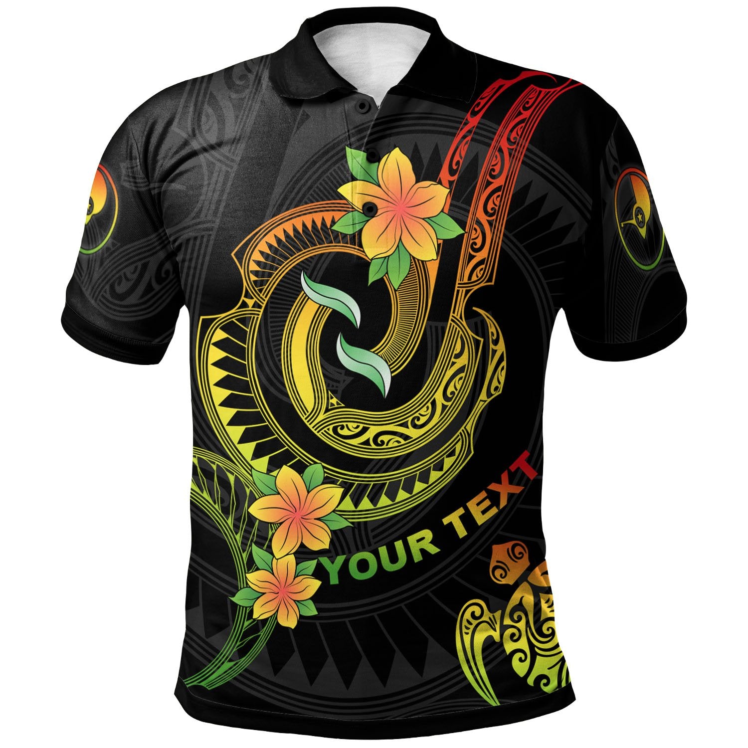 Yap Custom Polo Shirt Reggae Plumeria Flowers with Spiral Patterns Unisex Reggae - Polynesian Pride