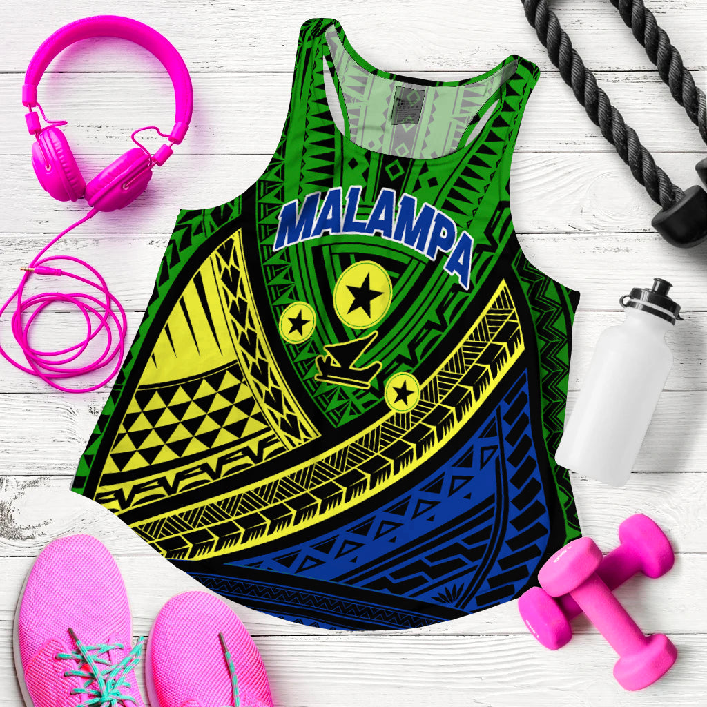(Custom Personalised) Vanuatu Malampa Province Tribal Pattern Women Tank Top - LT12 Women Green - Polynesian Pride