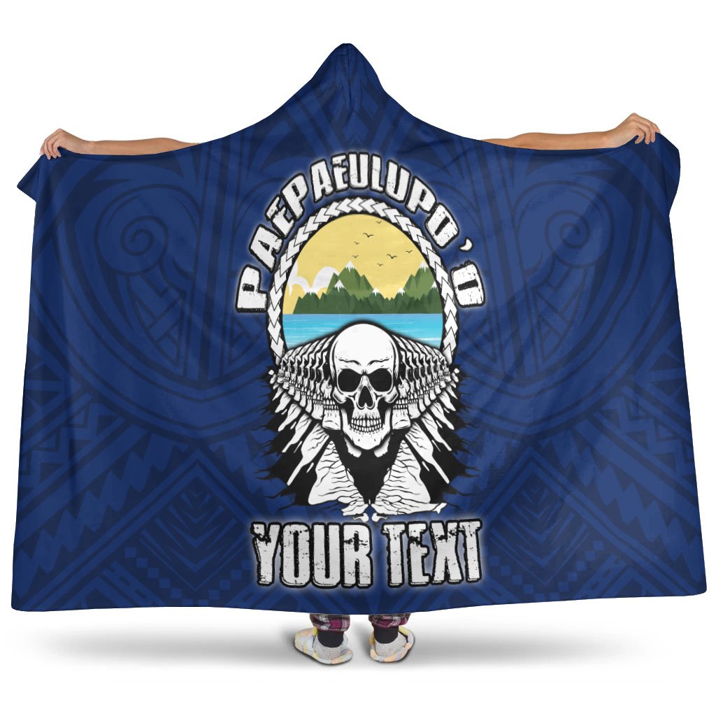 American Samoa Custom Personalised Hooded Blankets - Paepaeulupo'o Aua (Ver 2) Hooded Blanket Blue - Polynesian Pride