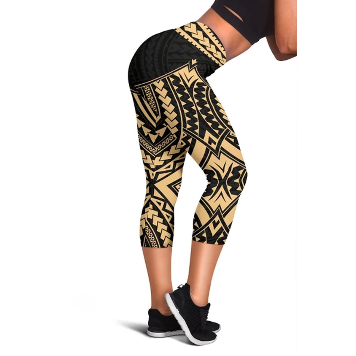 Polynesian Rising 14th Capris A6 Women Black - Polynesian Pride