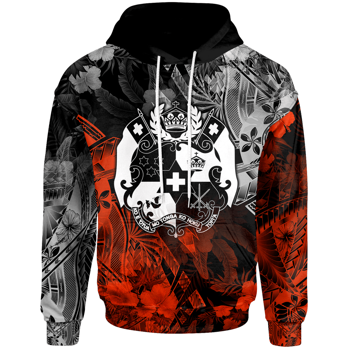 Tonga Polynesian Hoodie Vintage Polynesian Style Unisex Black - Polynesian Pride