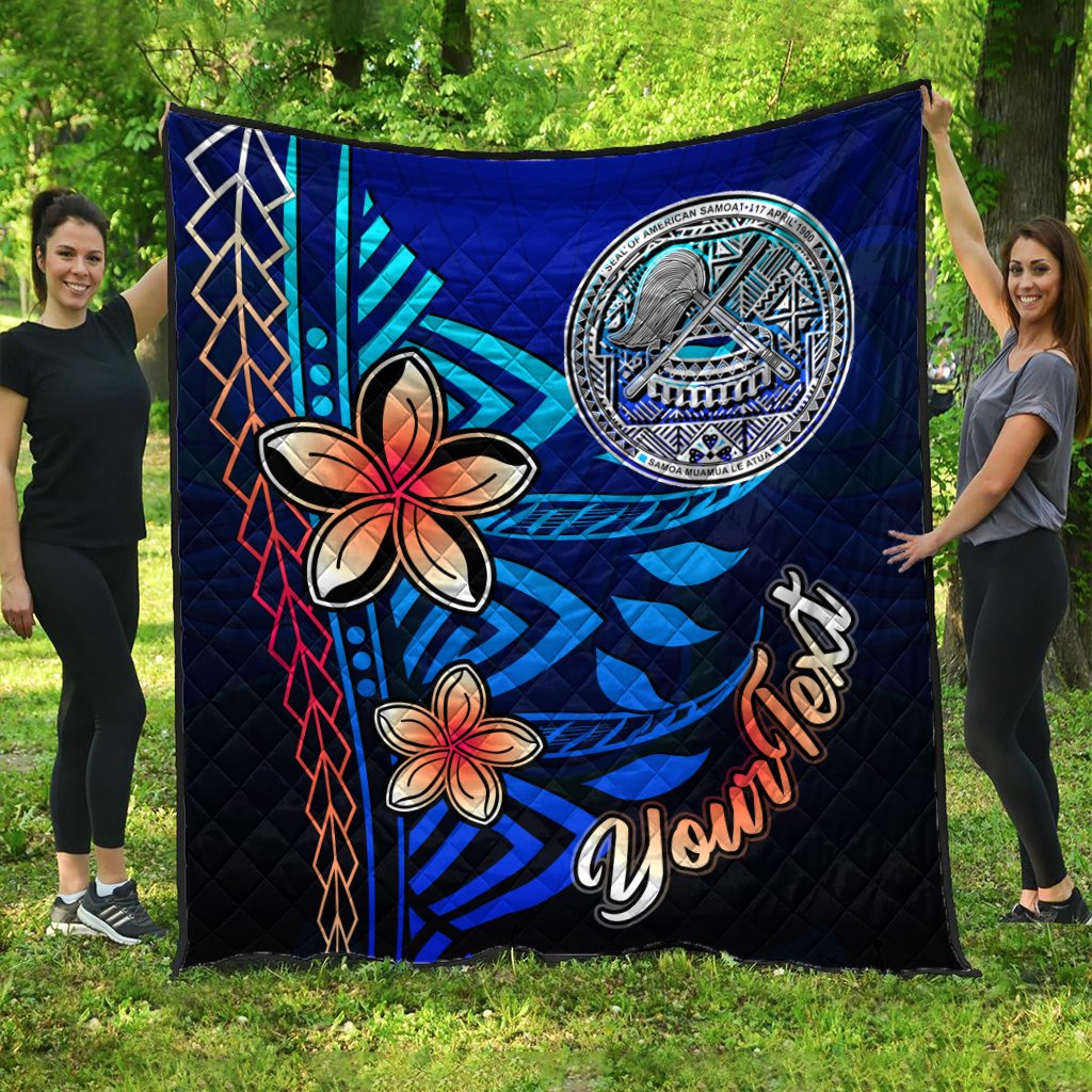 American Samoa Custom Personalised Premium Quilt - Vintage Tribal Mountain - Polynesian Pride