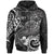 Fiji Hoodie White Shark Polynesian Tattoo Unisex White - Polynesian Pride