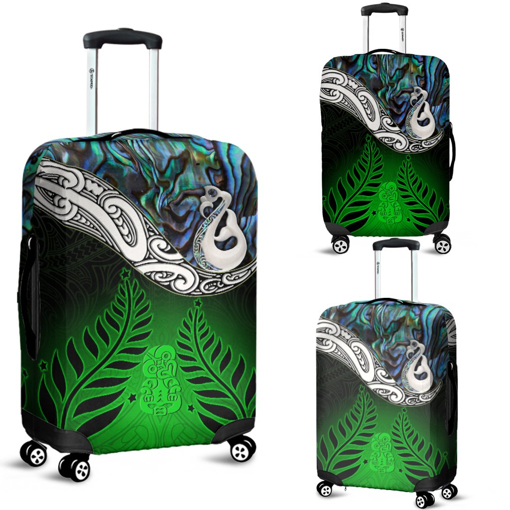 New Zealand Maori Luggage Covers - Manaia Paua Shell Glitter Green LT4 Green - Polynesian Pride