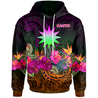 Nauru Hoodie Summer Hibiscus Unisex Reggae - Polynesian Pride