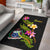 Samoa Polynesian Area Rug - Plumeria Tribal Black - Polynesian Pride