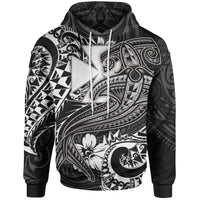 Polynesian Wallisnd Futuna Hoodie White Shark Polynesian Tattoo Unisex White - Polynesian Pride