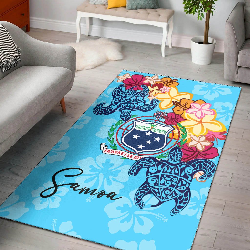 Samoa Area Rug - Tropical Style Blue - Polynesian Pride