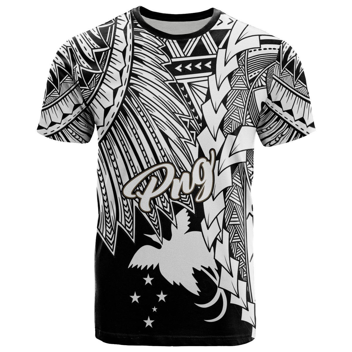 Papua New Guinea Polynesian T Shirt Tribal Wave Tattoo White Unisex White - Polynesian Pride