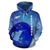 Maori Rugby Ball Polygon New Zealand Hoodie Unisex Royal Blue - Polynesian Pride